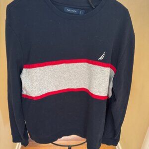 NAUTICA MEN SHIRT LARGE PULL ON FLEECE LONG SLEEVE